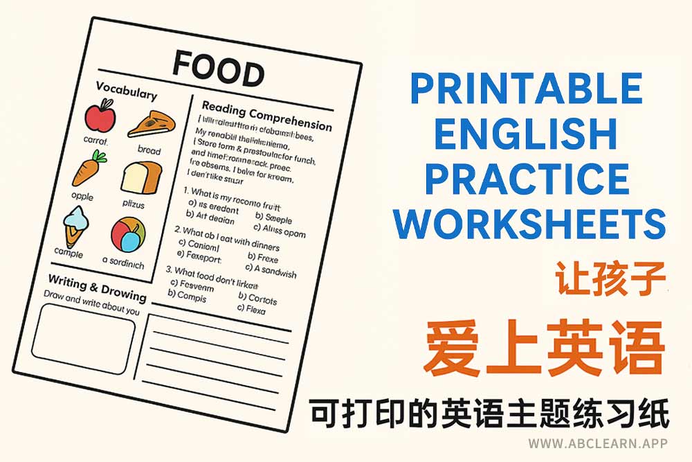 让孩子爱上英语！可打印的英语主题练习纸资源免费下载