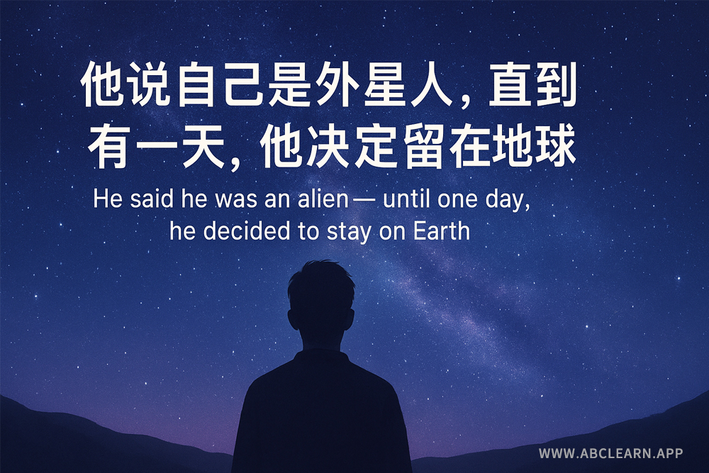 他说自己是外星人，直到有一天，他决定留在地球He said he was an alien—until one day, he decided to stay on Earth