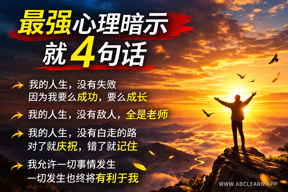这4句话，是我见过最强大的心理暗示